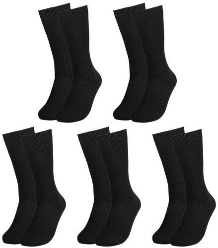 5 Pairs Black Dress Socks