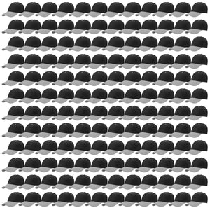 144-Pack Baseball Dad Cap Velcro Strap Adjustable Size - Black/Gray
