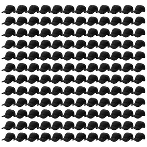 144-Pack Baseball Dad Cap Velcro Strap Adjustable Size - Black