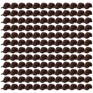 144-Pack Baseball Dad Cap Velcro Strap Adjustable Size - Brown