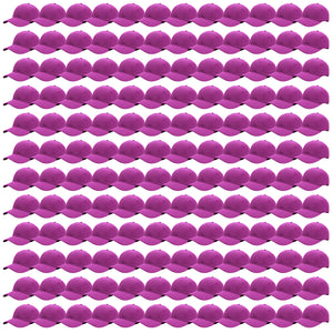 144-Pack Baseball Dad Cap Velcro Strap Adjustable Size - Fuchsia