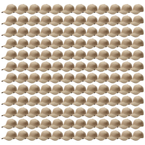 144-Pack Baseball Dad Cap Velcro Strap Adjustable Size - Khaki