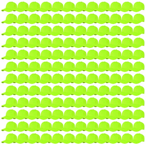 144-Pack Baseball Dad Cap Velcro Strap Adjustable Size - Neon Green