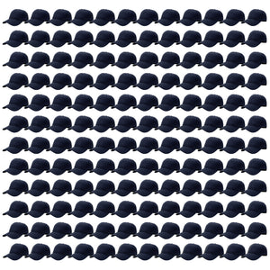 144-Pack Baseball Dad Cap Velcro Strap Adjustable Size - Navy