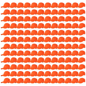 144-Pack Baseball Dad Cap Velcro Strap Adjustable Size - Orange