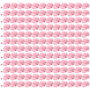 144-Pack Baseball Dad Cap Velcro Strap Adjustable Size - Pink