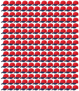 144-Pack Baseball Dad Cap Velcro Strap Adjustable Size - Red/Navy