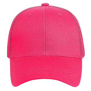 6 Panel Trucker Hat - Hot Pink