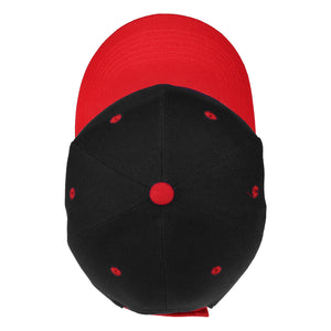 12-Pack Baseball Dad Cap Velcro Strap Adjustable Size - Black/Red