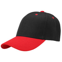 Load image into Gallery viewer, 12-Pack Baseball Dad Cap Velcro Strap Adjustable Size - Black/Red