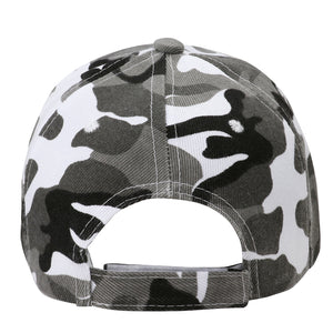 12-Pack Baseball Dad Cap Velcro Strap Adjustable Size - Gray Camo