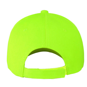144-Pack Baseball Dad Cap Velcro Strap Adjustable Size - Neon Green