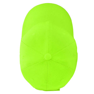 12-Pack Baseball Dad Cap Velcro Strap Adjustable Size - Neon Green