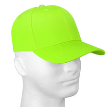 Load image into Gallery viewer, 12-Pack Baseball Dad Cap Velcro Strap Adjustable Size - Neon Green