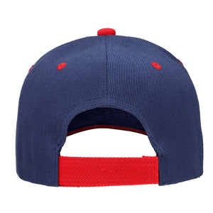 12-Pack Baseball Dad Cap Velcro Strap Adjustable Size - Navy/Red