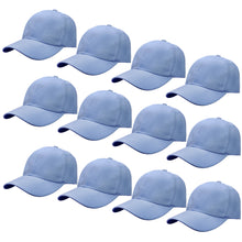 Load image into Gallery viewer, 12-Pack Baseball Dad Cap Velcro Strap Adjustable Size - Sky Blue
