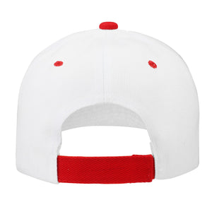 12-Pack Baseball Dad Cap Velcro Strap Adjustable Size - White/Red