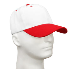 Load image into Gallery viewer, 12-Pack Baseball Dad Cap Velcro Strap Adjustable Size - White/Red