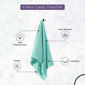 Falari 4-Pack Bath Towel 27x54 - Aqua