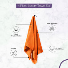 Load image into Gallery viewer, Falari 4-Pack Bath Towel 27x54 - Orange