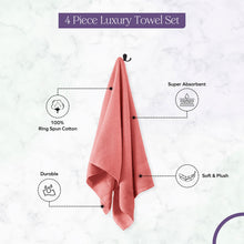 Load image into Gallery viewer, Falari 4-Pack Bath Towel 27x54 - Peach