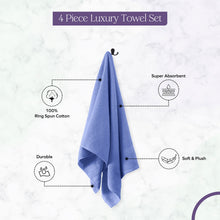Load image into Gallery viewer, Falari 4-Pack Bath Towel 27x54 - Sky Blue