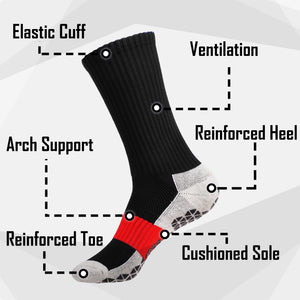 Falari Athletic Socks Sport Running Calf Socks - Black