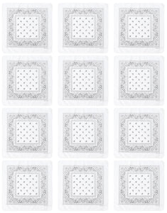 12-Pack Bandana Headband - White