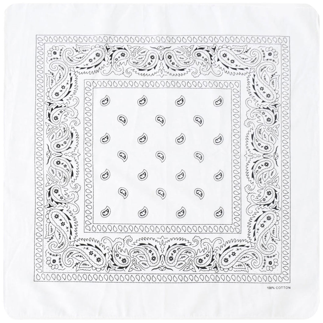 12-Pack Bandana Headband - White