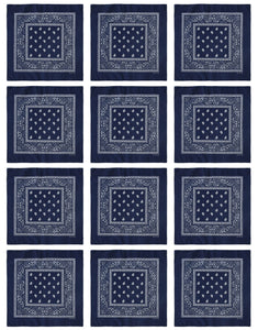 12-Pack Bandana Headband - Navy
