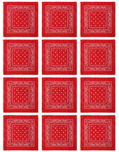 Load image into Gallery viewer, 12-Pack Bandana Headband - Red