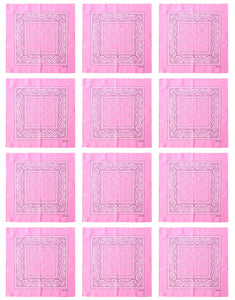 12-Pack Bandana Headband - Pink