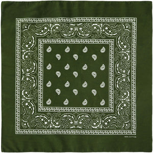 12-Pack Bandana Headband - Olive Green