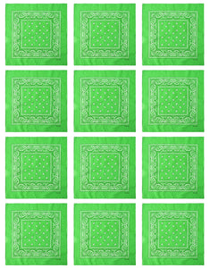 12-Pack Bandana Headband - Light Green