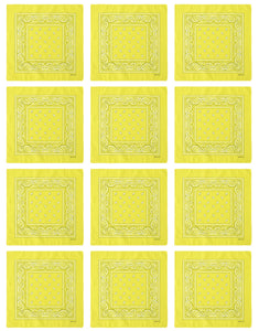 12-Pack Bandana Headband - Yellow