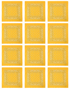 12-Pack Bandana Headband - Gold