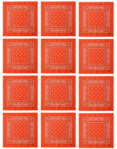 12-Pack Bandana Headband - Orange