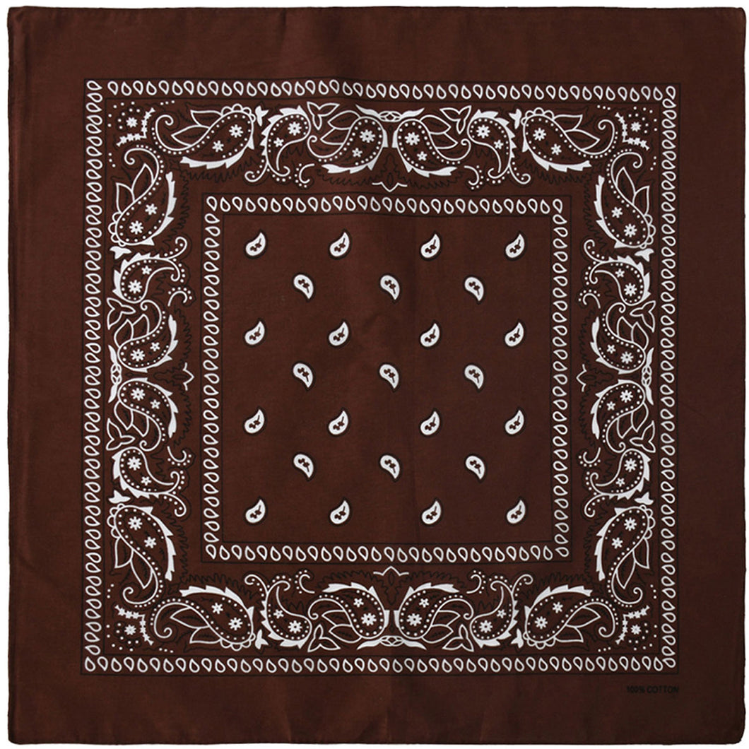 12-Pack Bandana Headband - Brown