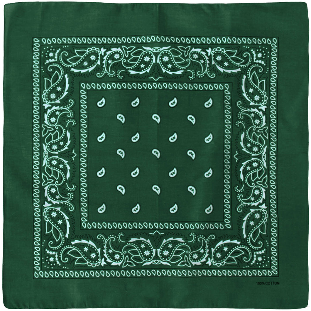 12-Pack Bandana Headband - Hunter Green
