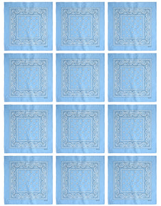 12-Pack Bandana Headband - Sky Blue