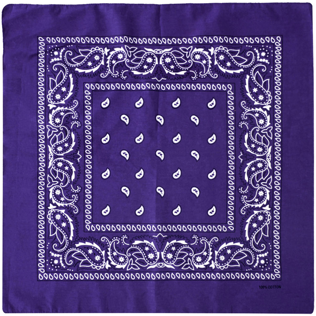 12-Pack Bandana Headband - Dark Purple
