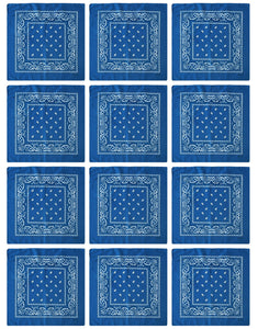 12-Pack Bandana Headband - Blue