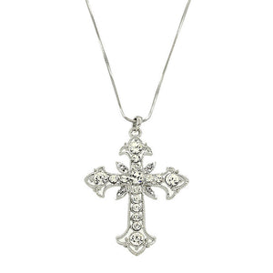 Clear Cross Pendant Necklace