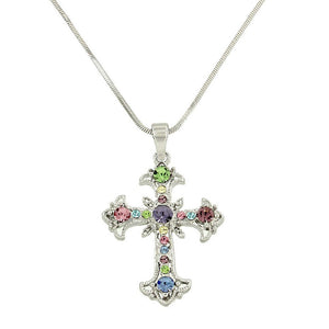 Multicolor Cross Pendant Necklace
