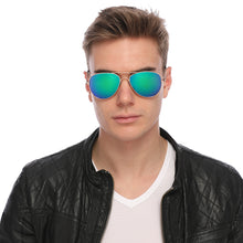 Load image into Gallery viewer, Aviator Sunglasses Classic - Non-Polarized - Gold Frame - Green/Blue Mirror
