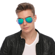 Load image into Gallery viewer, Aviator Sunglasses Classic - Non-Polarized - Gold Frame - Green/Blue Mirror