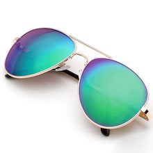 Load image into Gallery viewer, Aviator Sunglasses Classic - Non-Polarized - Gold Frame - Green/Blue Mirror