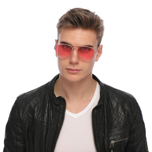 Aviator Sunglasses Classic - Non-Polarized - Gold Frame - Rose Pink