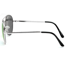 Load image into Gallery viewer, Aviator Sunglasses Classic - Non-Polarized - Silver Frame - Green/Lime Mirror