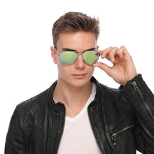 Load image into Gallery viewer, Aviator Sunglasses Classic - Non-Polarized - Silver Frame - Green/Lime Mirror